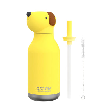 ASOBU Bestie Trinkflasche Hund „Duke“ Gelb – Produktansicht 2