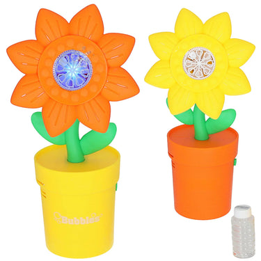 Seifenblasen-Blumentopf mit LED – Orange Blüte • Cepewa