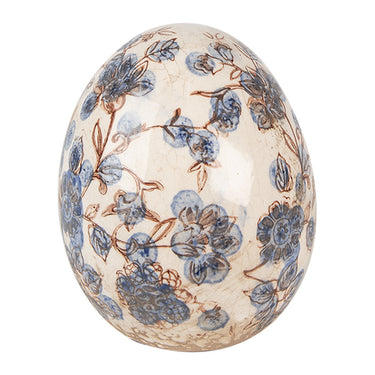Deko-Ei Blau-Beige Ø 11 × 14 cm – Produktansicht 2