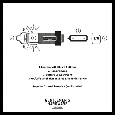 3-in-1 Flashlight Laterne • Gentlemen's Hardware – Produktansicht 2