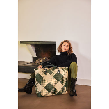 Shopper "Avenue" XL Ecru - Green • Handed By von Handed By – Produktansicht