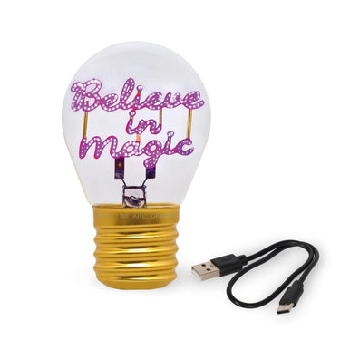 Deko-Tischlampe in Glühbirnenform - "Believe in Magic" von LEGAMI, Produktansicht 2