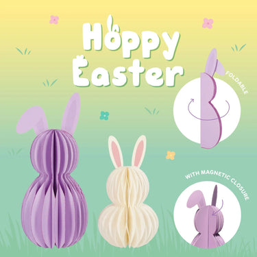 Set mit 2 Faltbaren Häschen aus Papier - "Hoppy Easter" von LEGAMI, Produktansicht 2