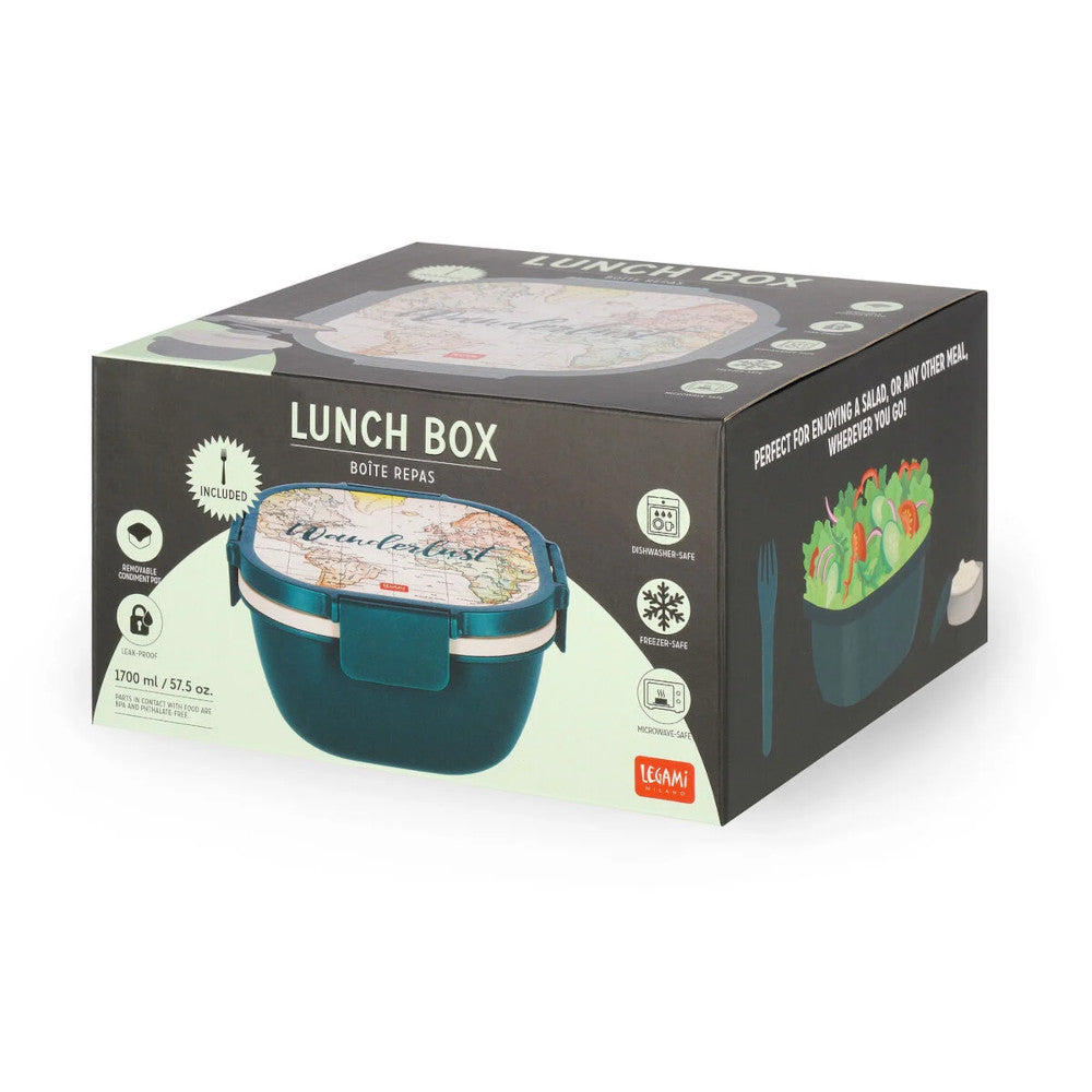 Isolierte Lunchbox Mit 3 Fächern – 1,9 Liter, Aus Edelstahl, Auslaufsicher, Inkl. Tasche & Besteck Für Büro & Baustelle