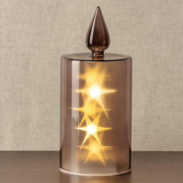 LED-Kerze Grau SILENZIO 21 cm von LEONARDO