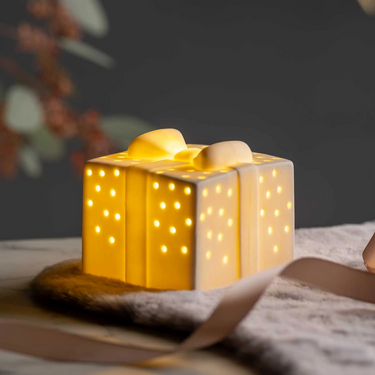 Porzellangeschenk STELLA 8 cm weiß mit LED von LEONARDO