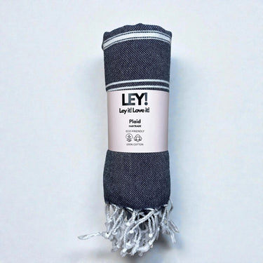 LEY! Plaid / Hamamtuch „Schwarzblau“ – Produktansicht 2