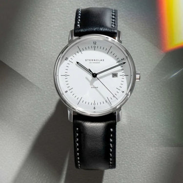 Herrenuhr "Naos Solar" Weiß Silber • Sternglas