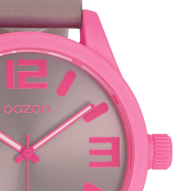 Damenuhr Timepieces Taupe / Neon-Pink C0906 • OOZOO