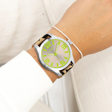 Damenuhr Timepieces Lime / Leo-Muster C0902 – OOZOO – Ansicht 2