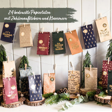 Adventskalender zum Selbstbefüllen – Gold • Papierdrachen
