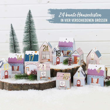 Adventskalender – Weihnachtsdorf bunt • Papierdrachen