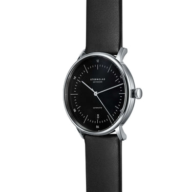 Herrenuhr Automatik "Naos" Schwarz Silber Premium Schwarz • Sternglas