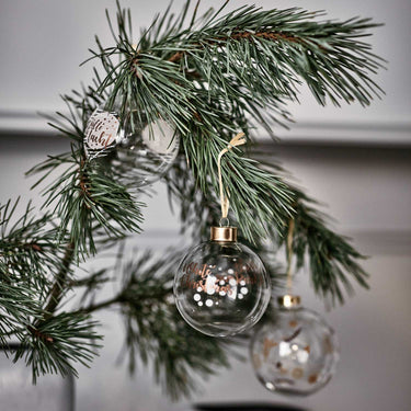 Weihnachtsbaumkugeln NEVE 3er-Set 8 cm mit Spruch von LEONARDO